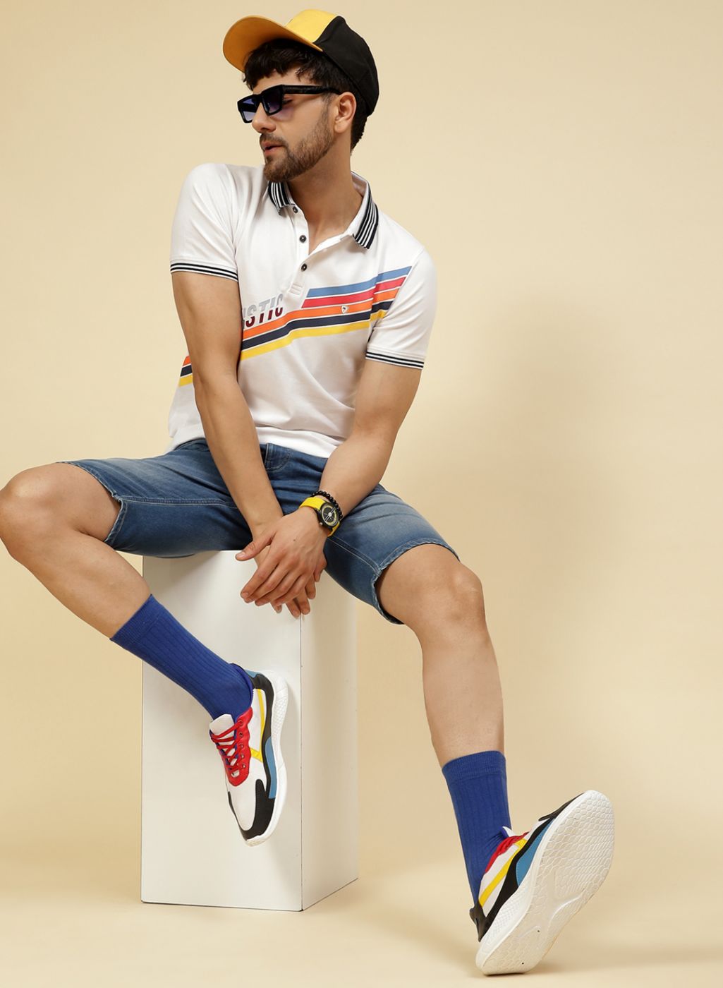 Men White Printed T-Shirt