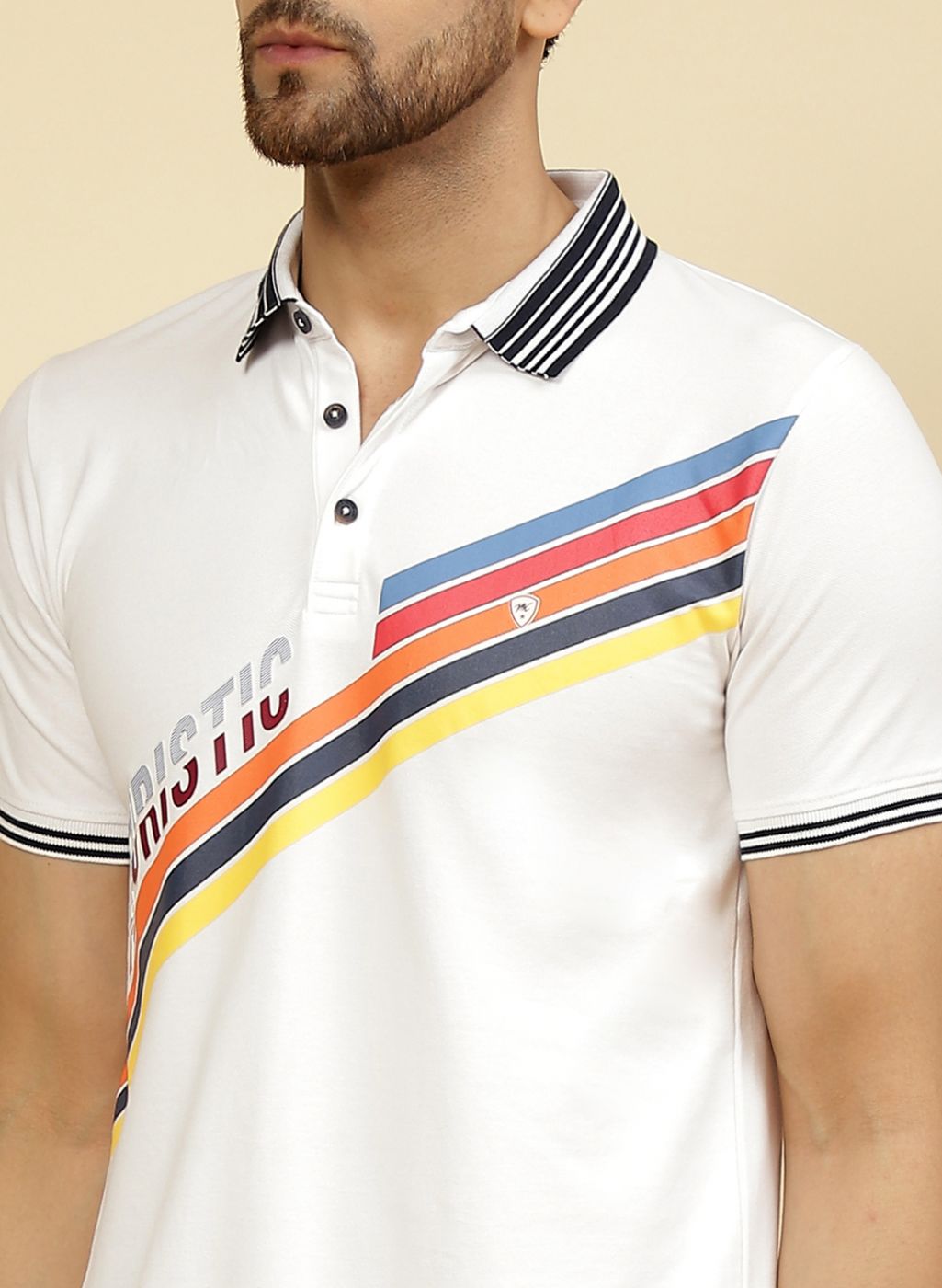 Men White Printed T-Shirt