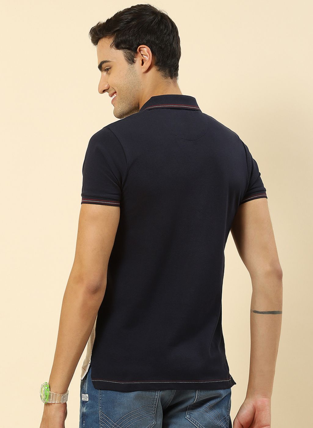 Men NAvy Blue Printed T-Shirt