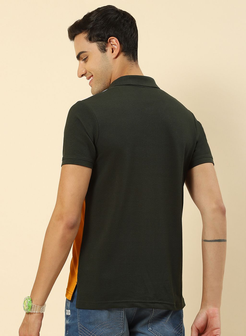 Men Olive Printed T-Shirt