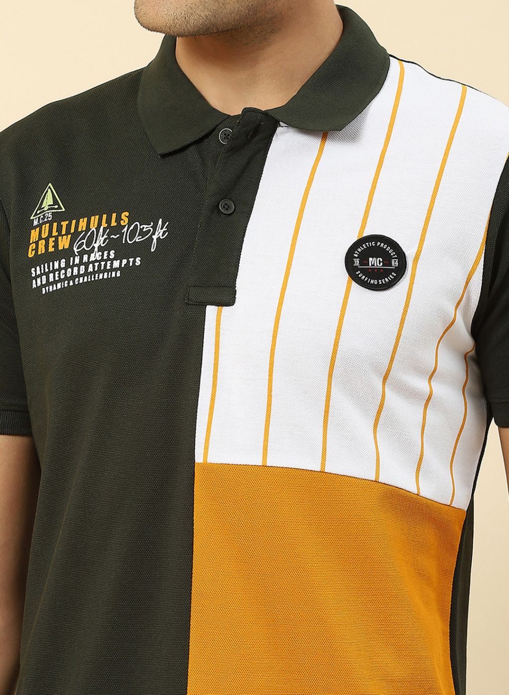 Men Olive Printed T-Shirt