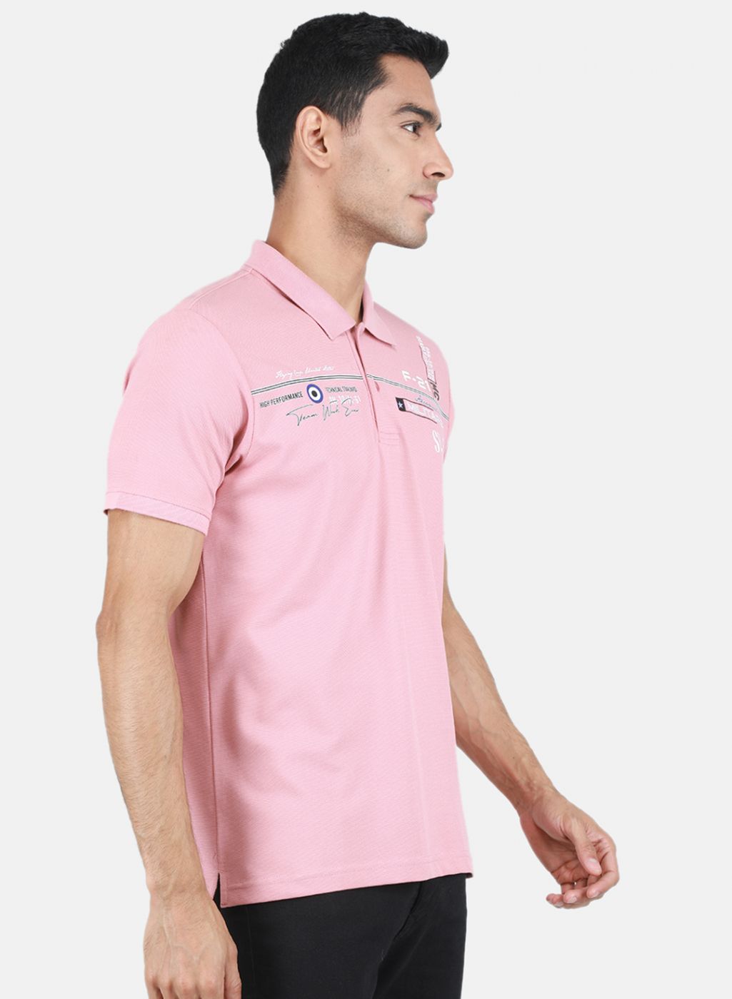 Men Pink Solid T-Shirt