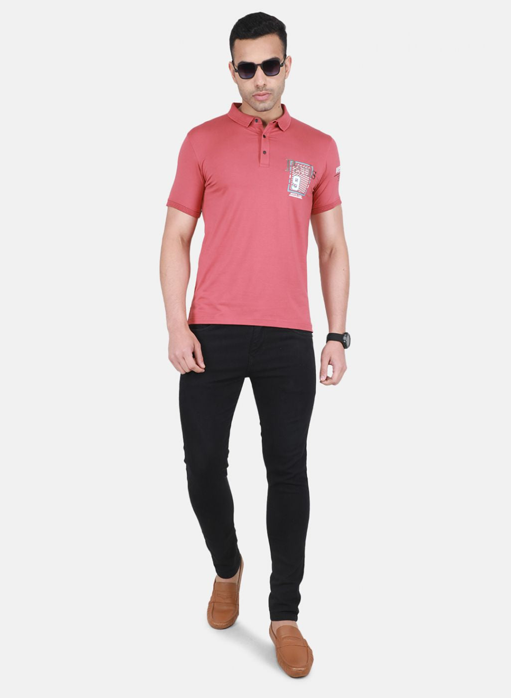 Men Pink Printed T-Shirt
