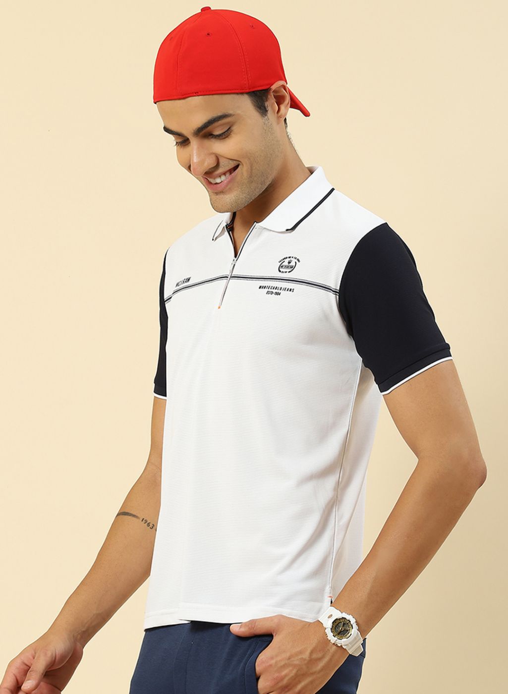 Men White Printed T-Shirt