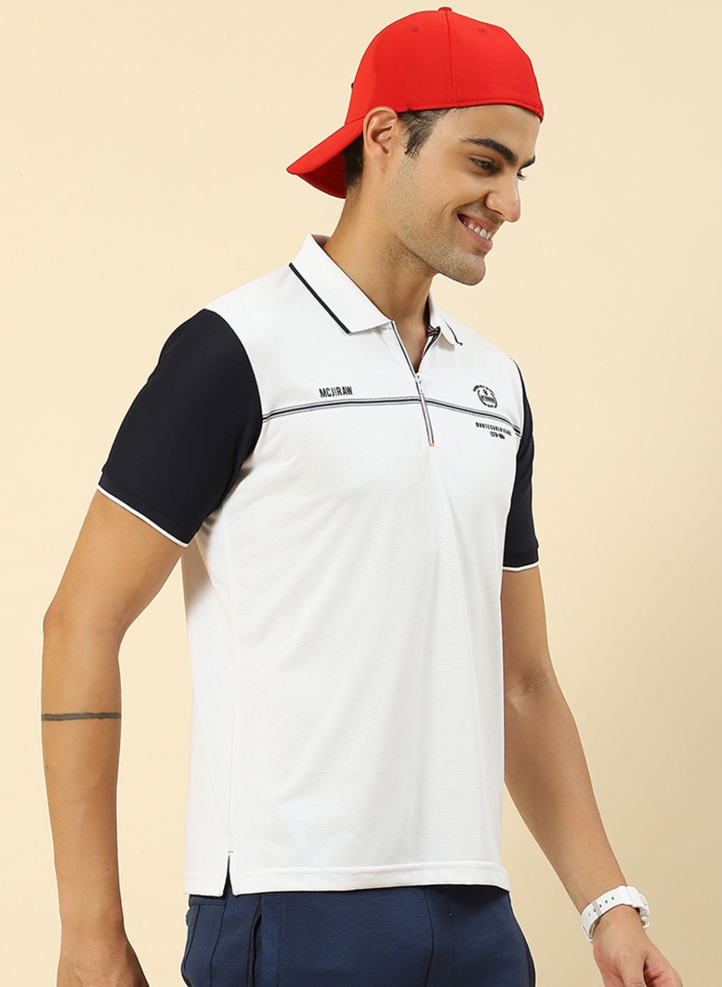 Men White Printed T-Shirt