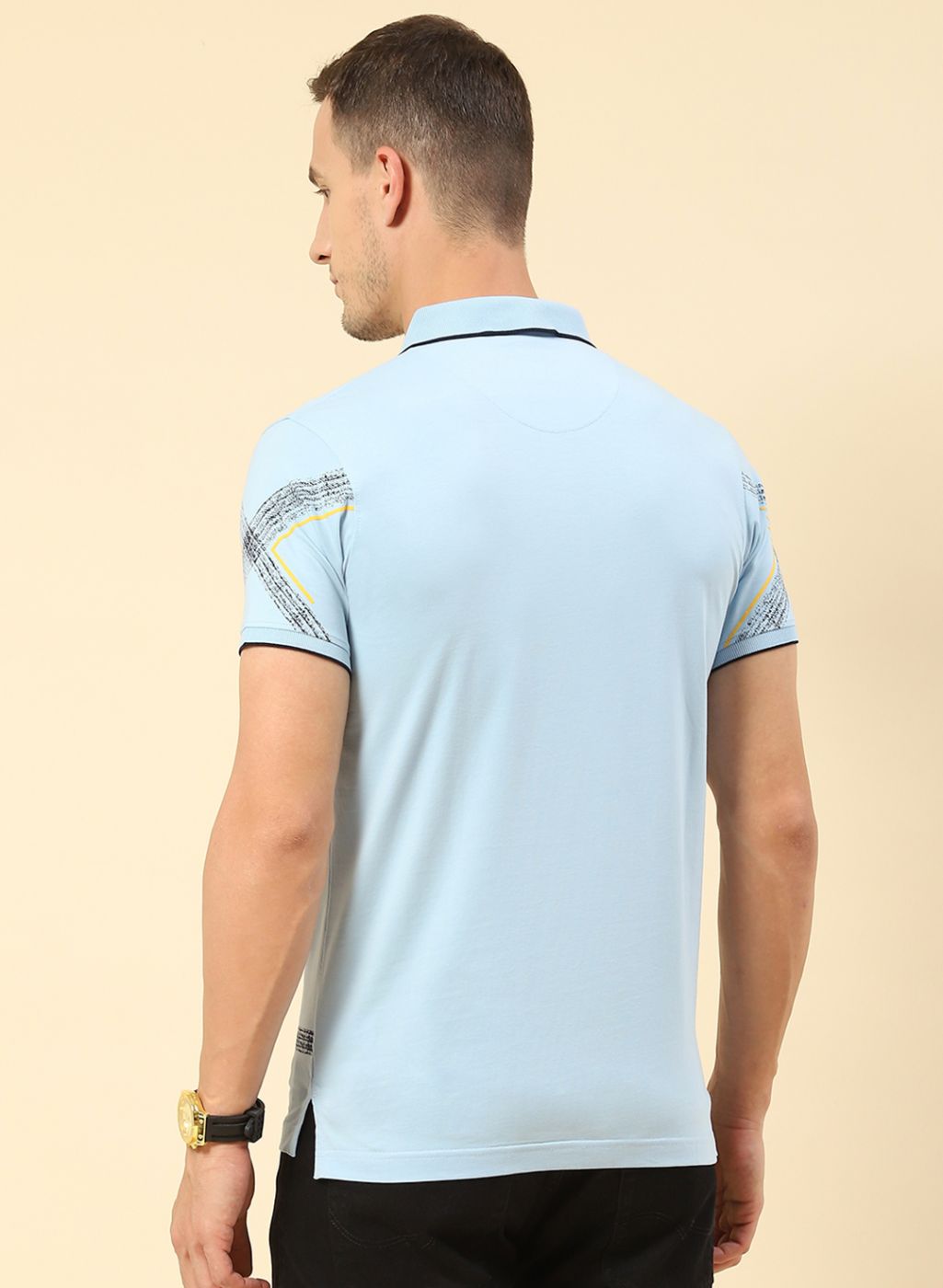 Men Blue Printed T-Shirt