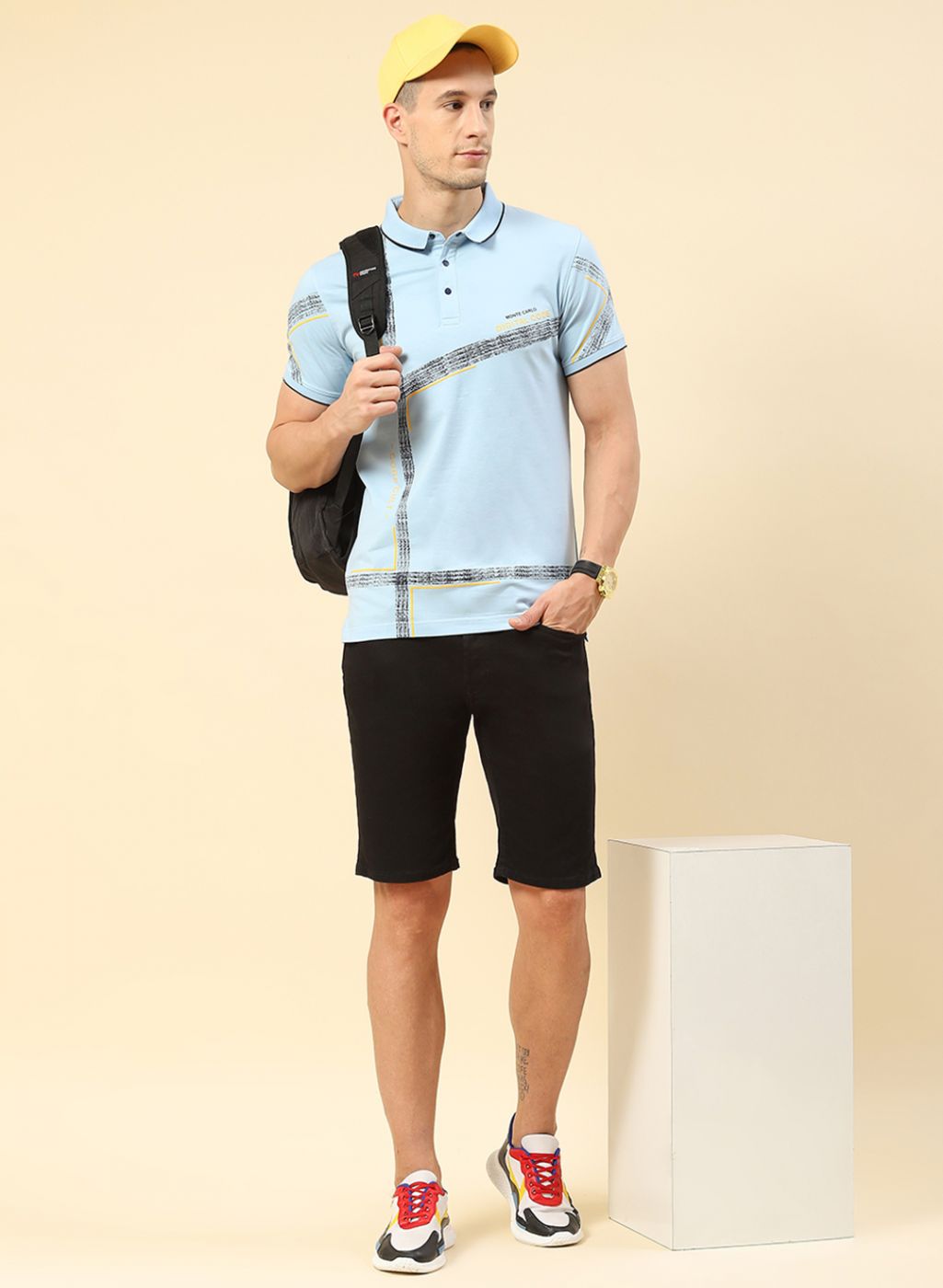 Men Blue Printed T-Shirt