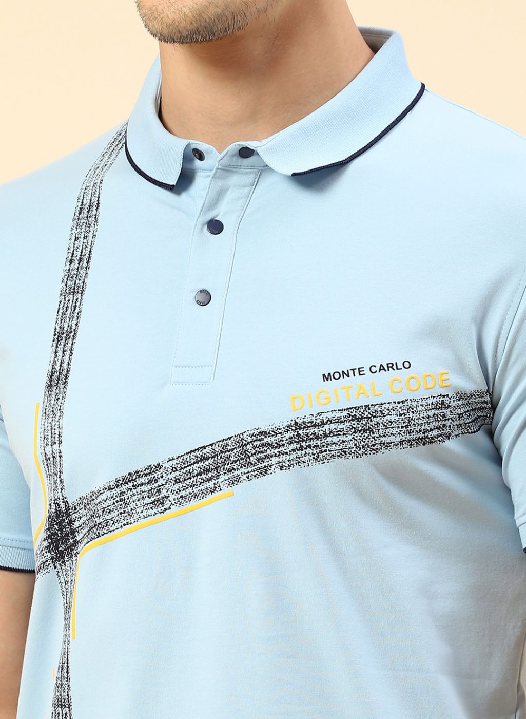 Men Blue Printed T-Shirt