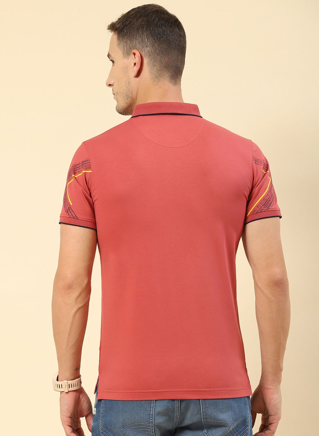 Men Pink Printed T-Shirt