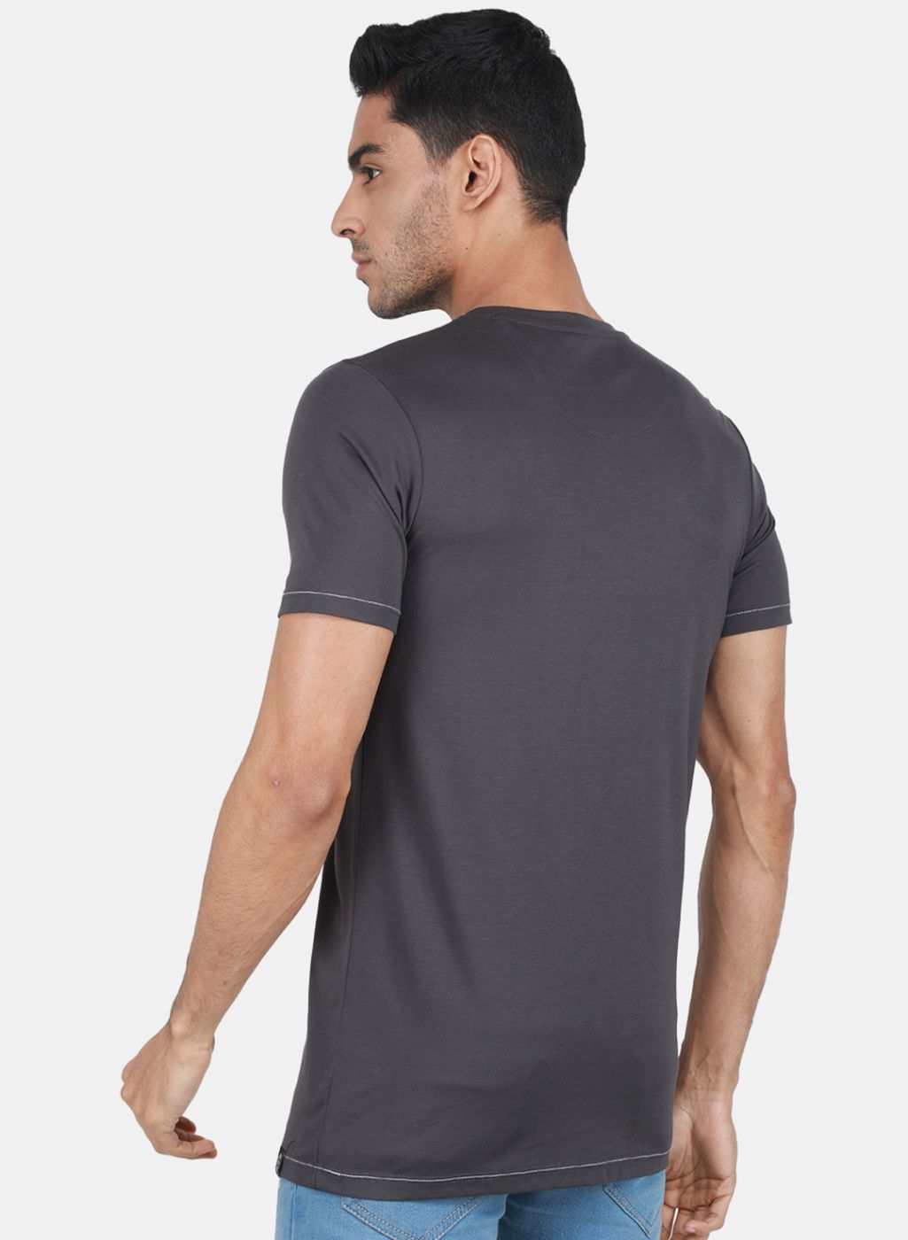 Men Grey Printed T-Shirt