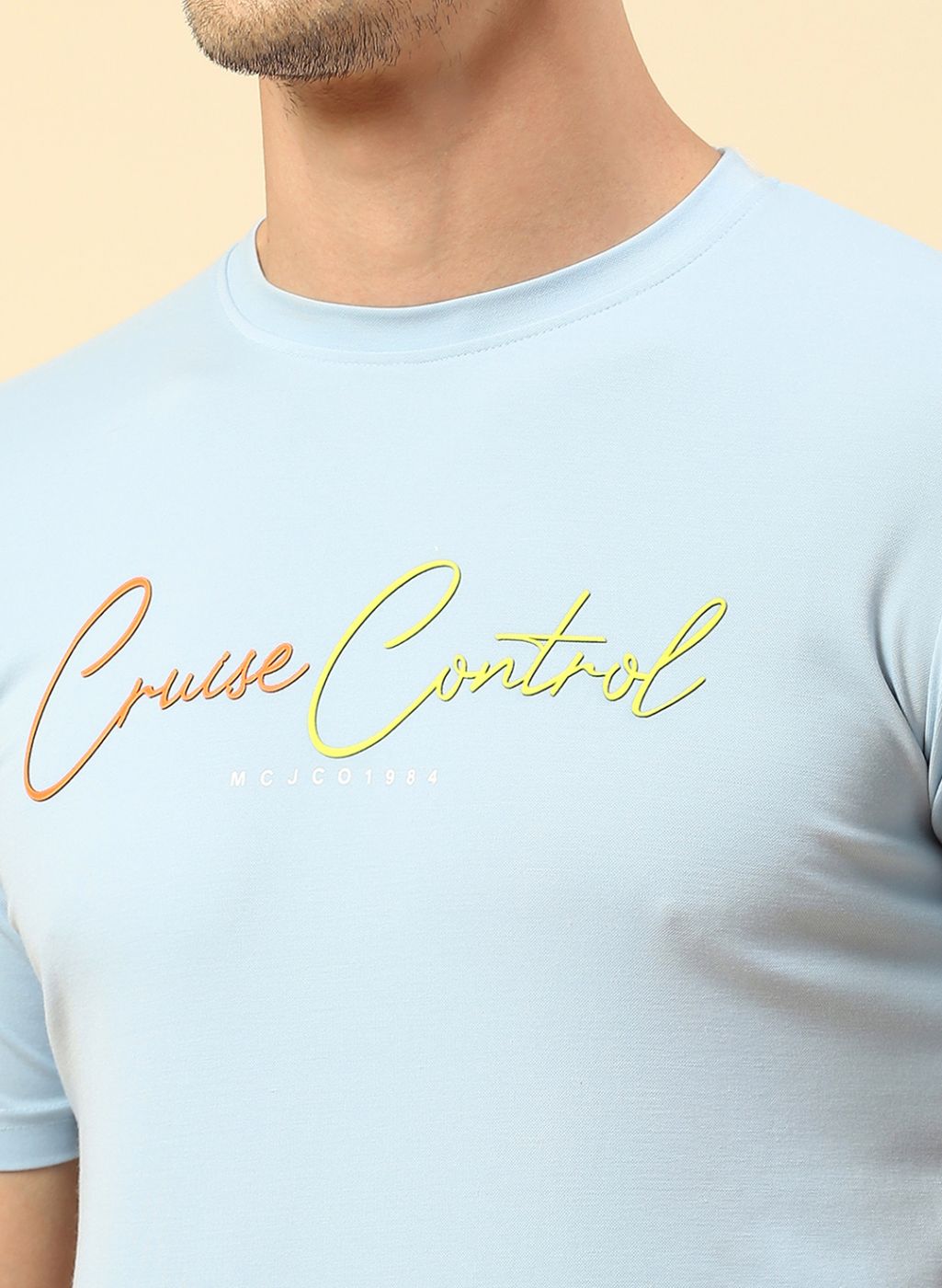 Men Blue Printed T-Shirt