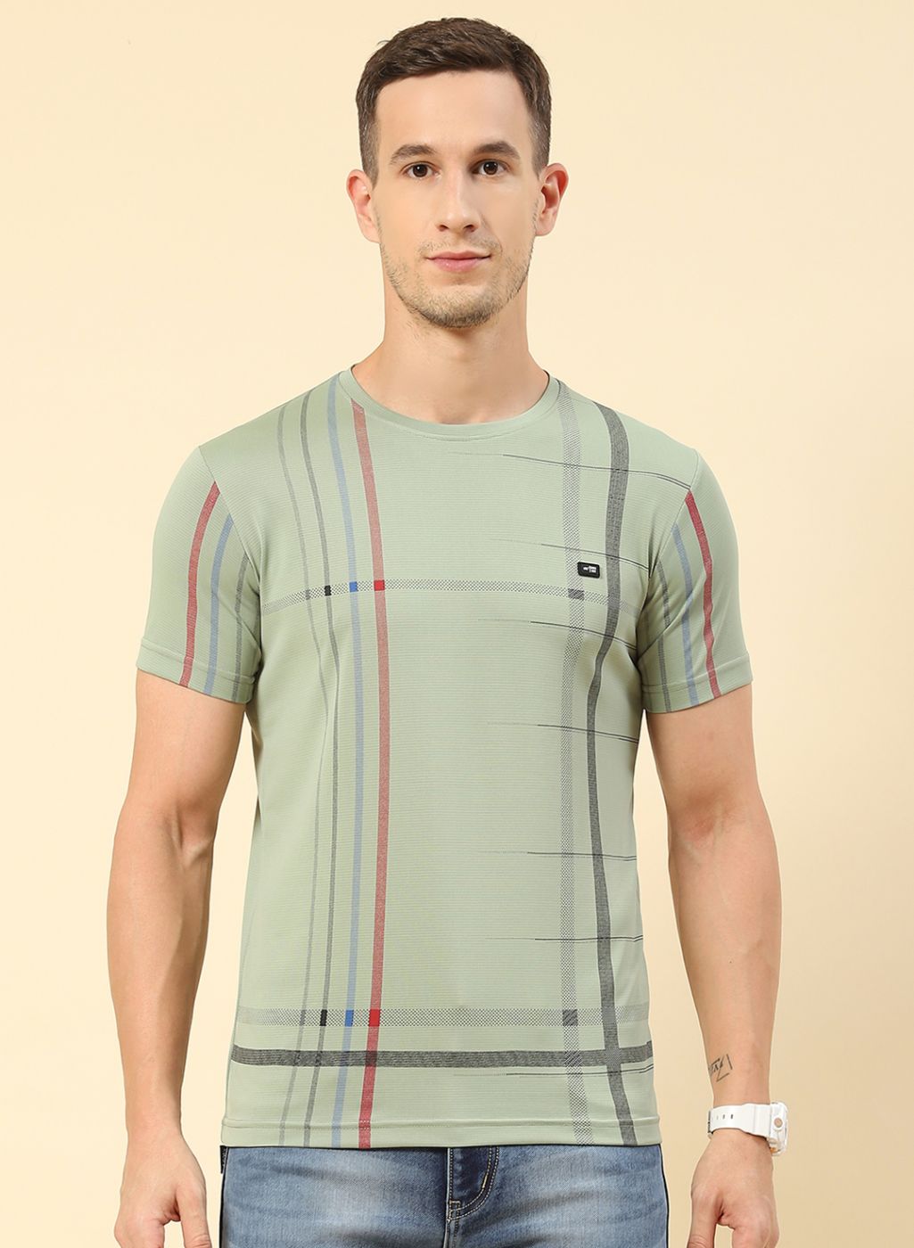 Men Green Printed T-Shirt