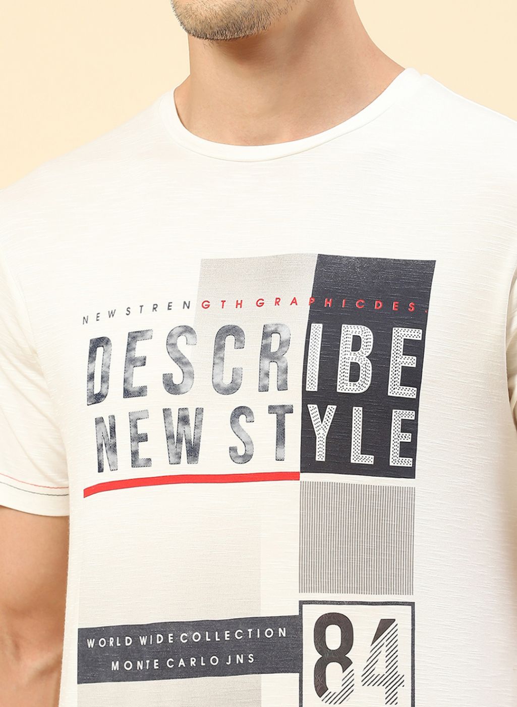 Men White Printed T-Shirt