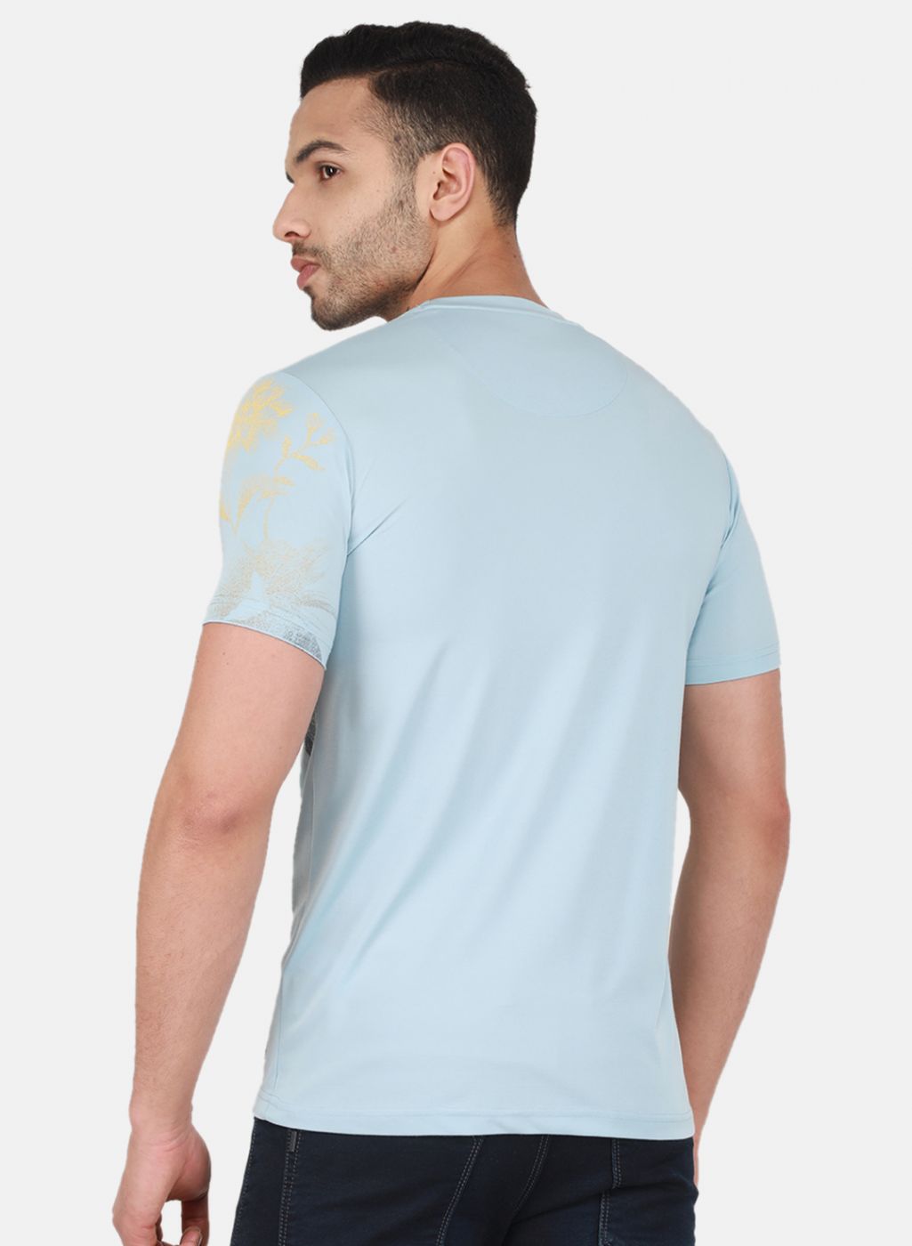 Men Blue Printed T-Shirt