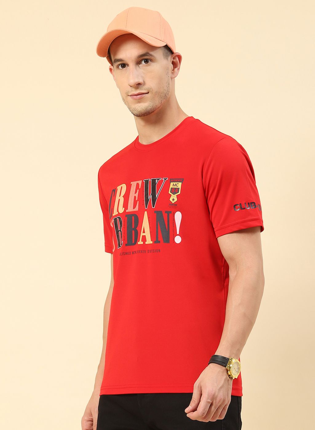 Men Red Printed T-Shirt