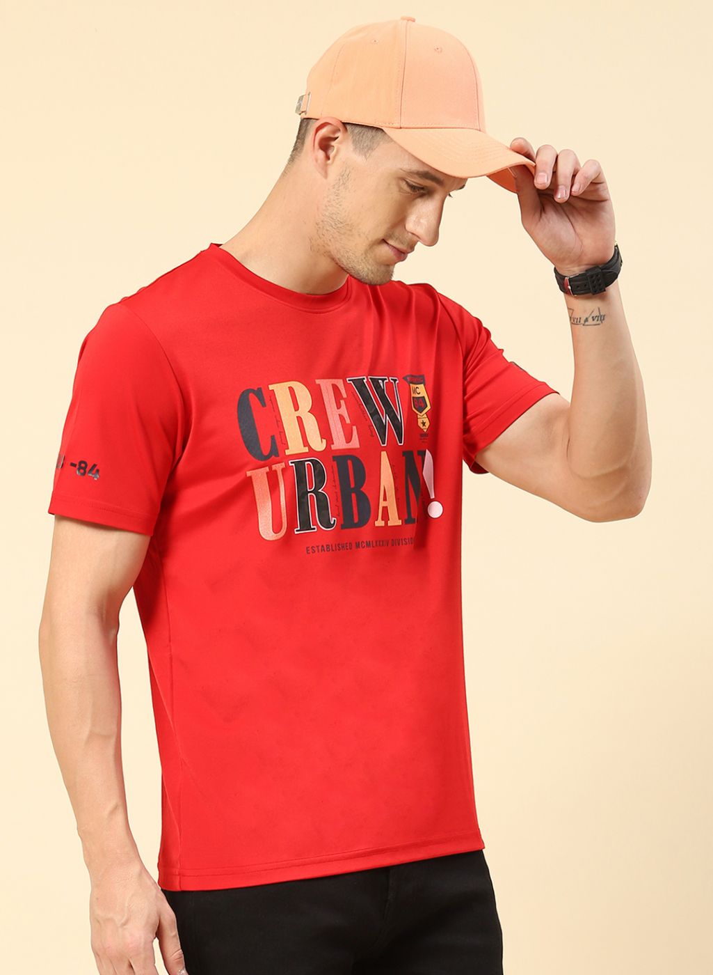 Men Red Printed T-Shirt