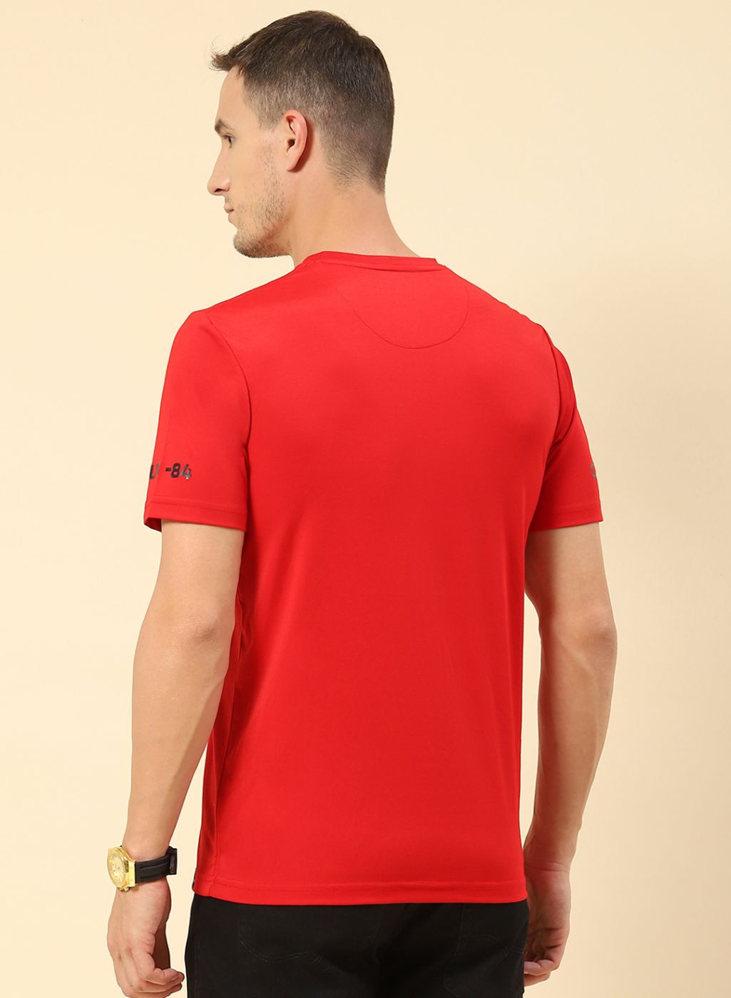 Men Red Printed T-Shirt