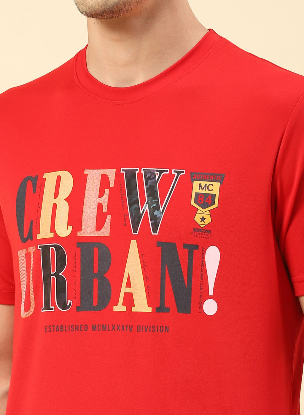 Men Red Printed T-Shirt