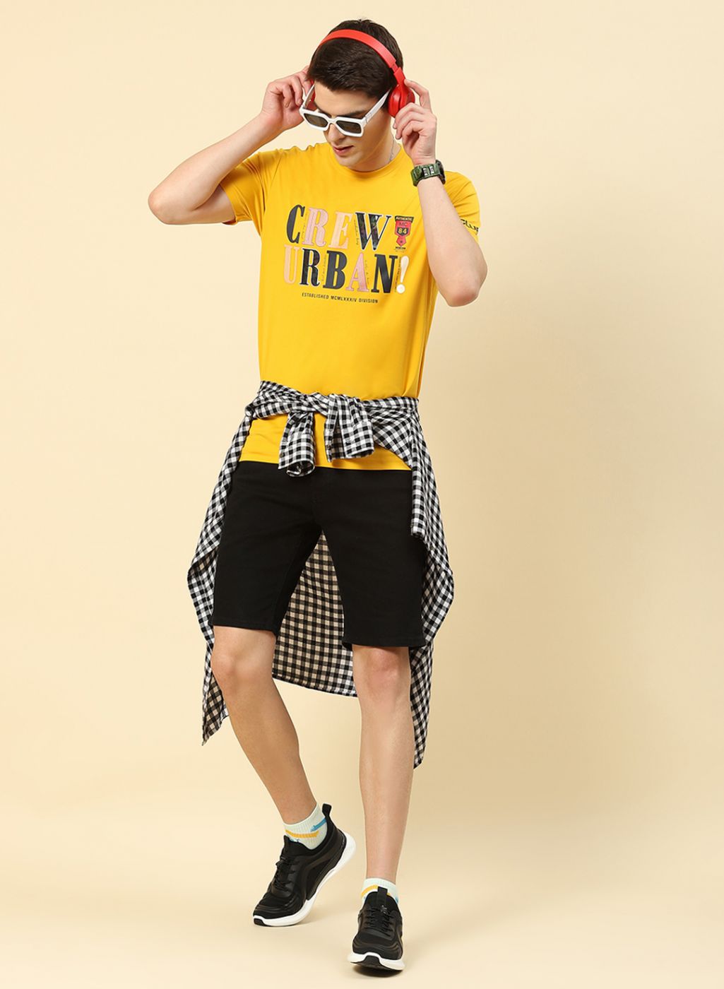 Men Yellow Printed T-Shirt