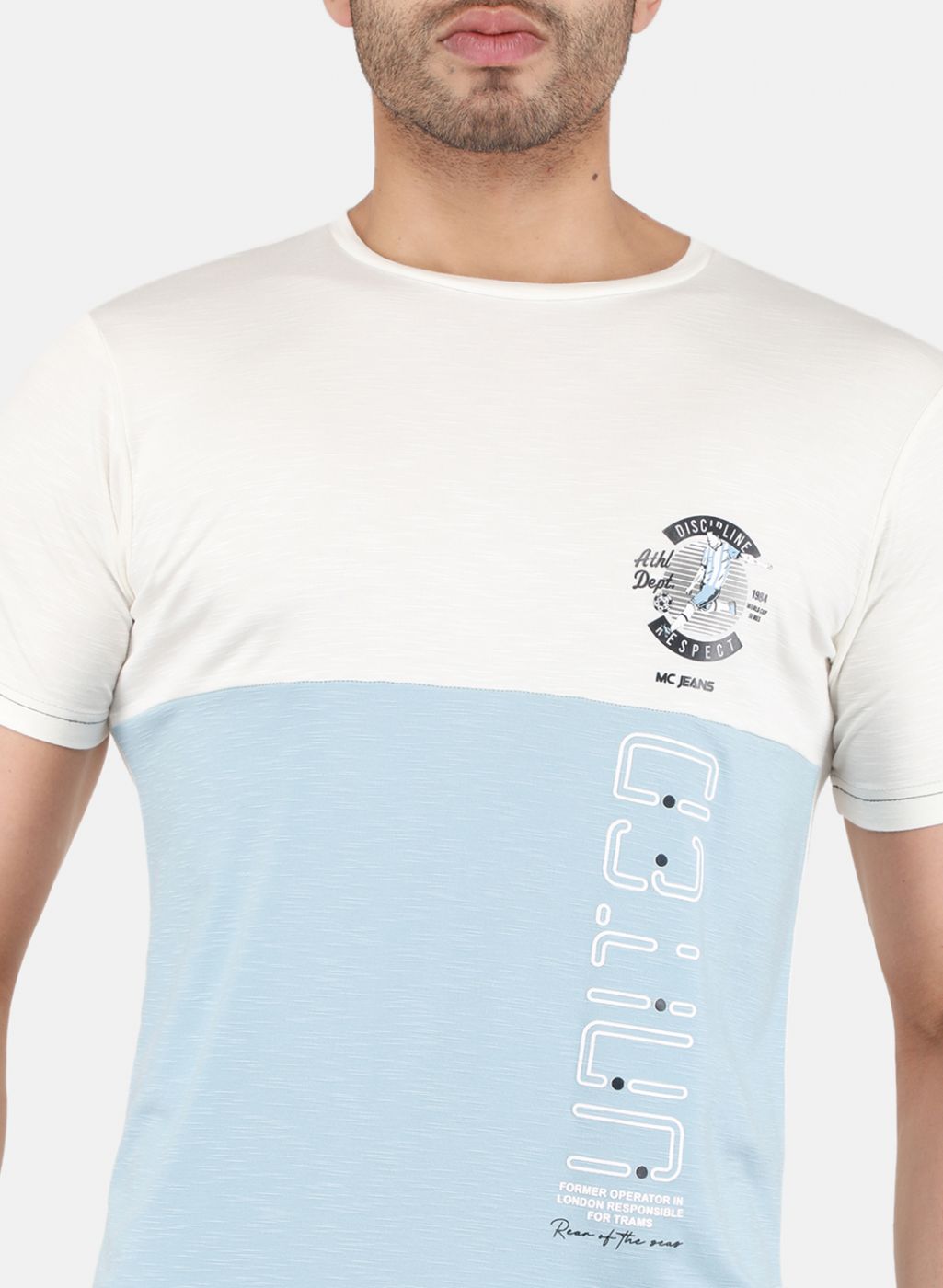 Men Blue Printed T-Shirt