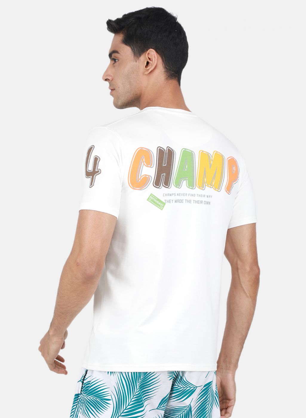 Men White Printed T-Shirt