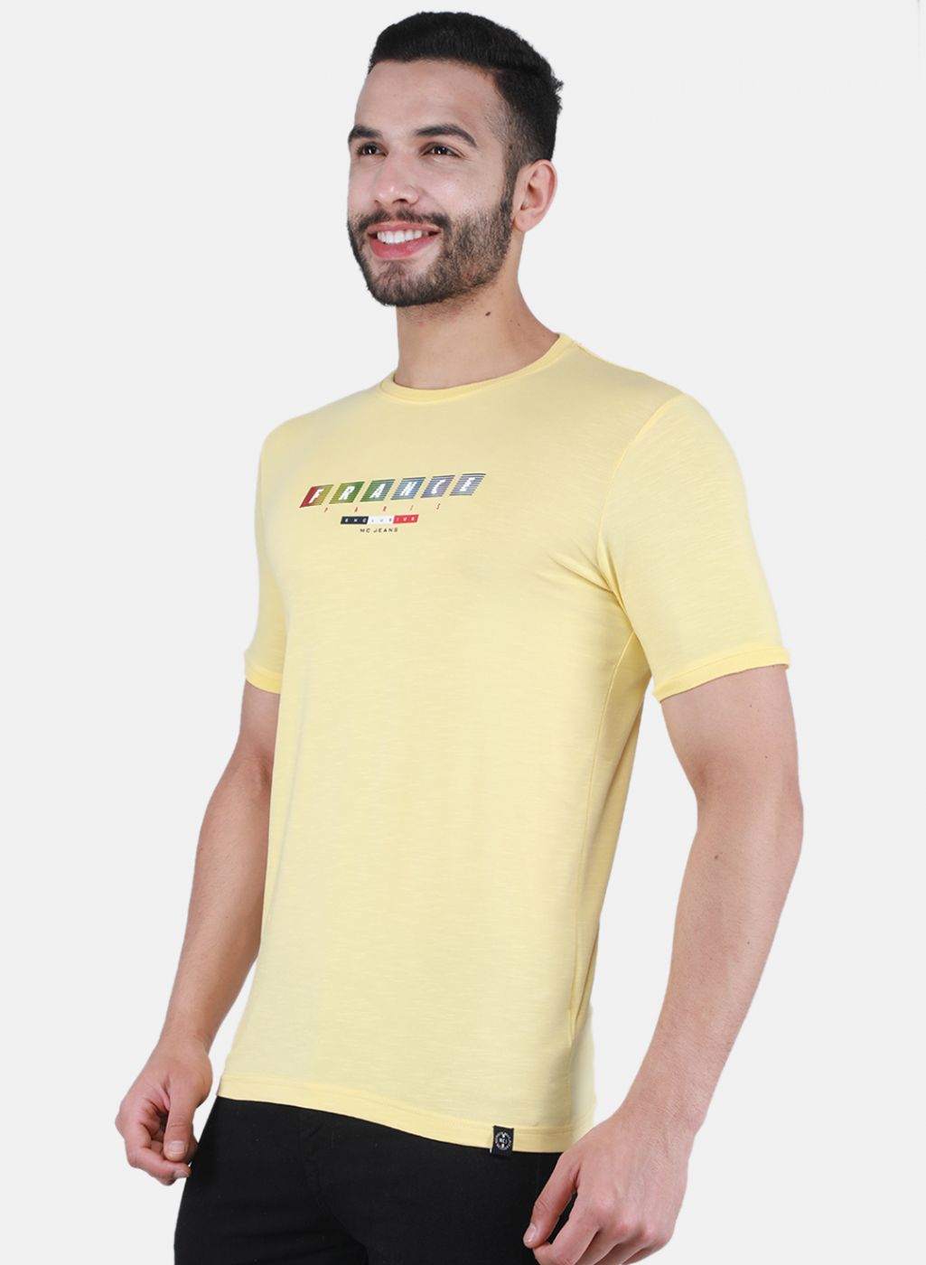 Men Yellow Printed T-Shirt