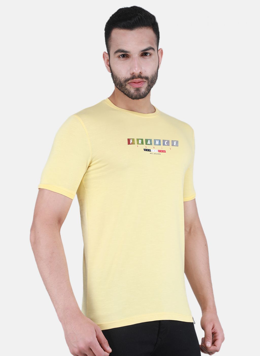 Men Yellow Printed T-Shirt
