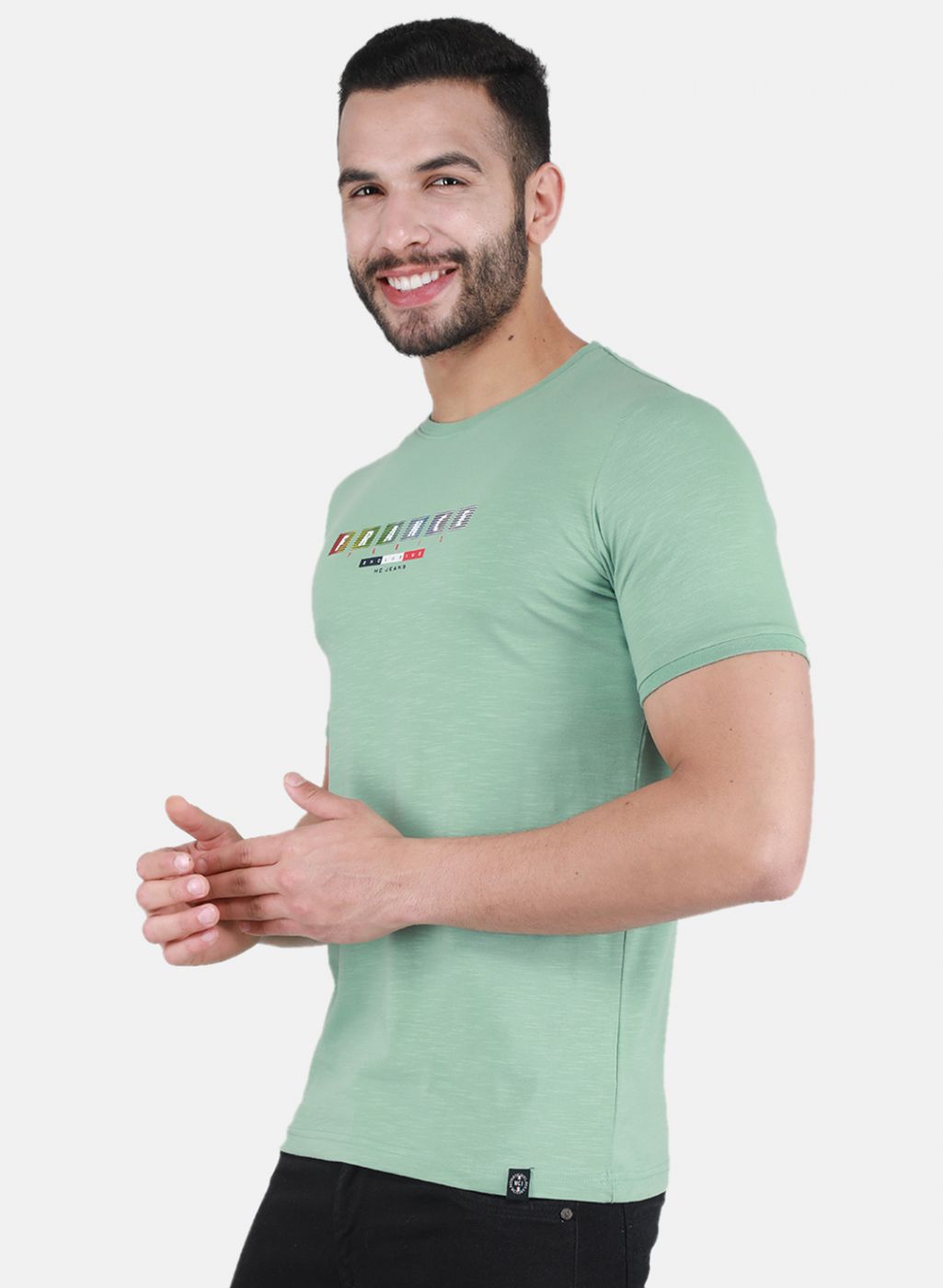 Men Green Printed T-Shirt