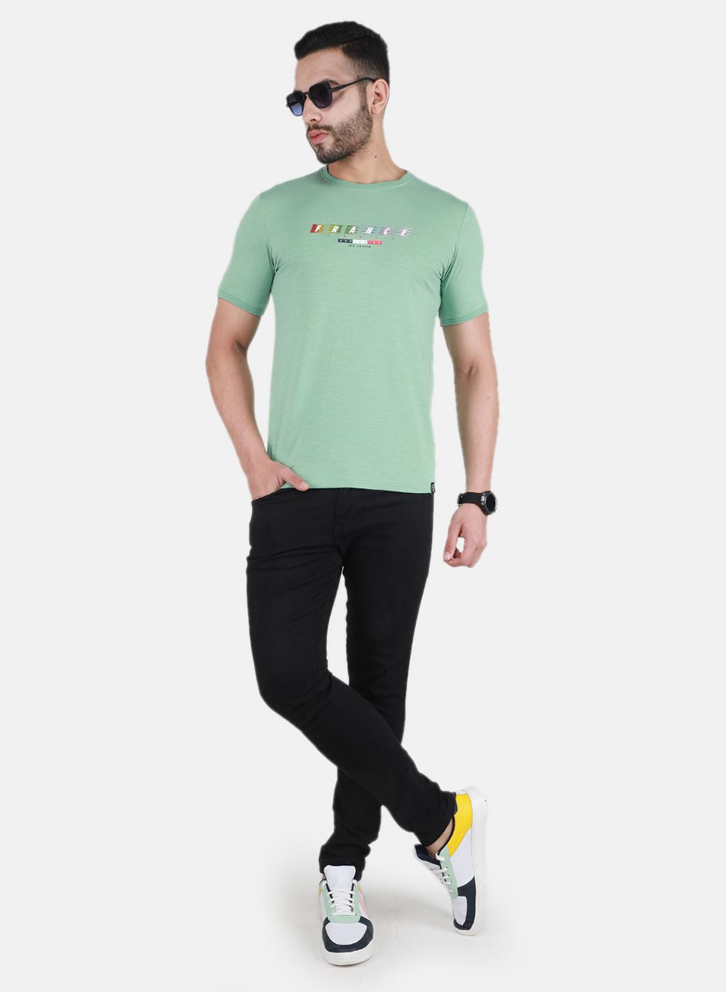 Men Green Printed T-Shirt