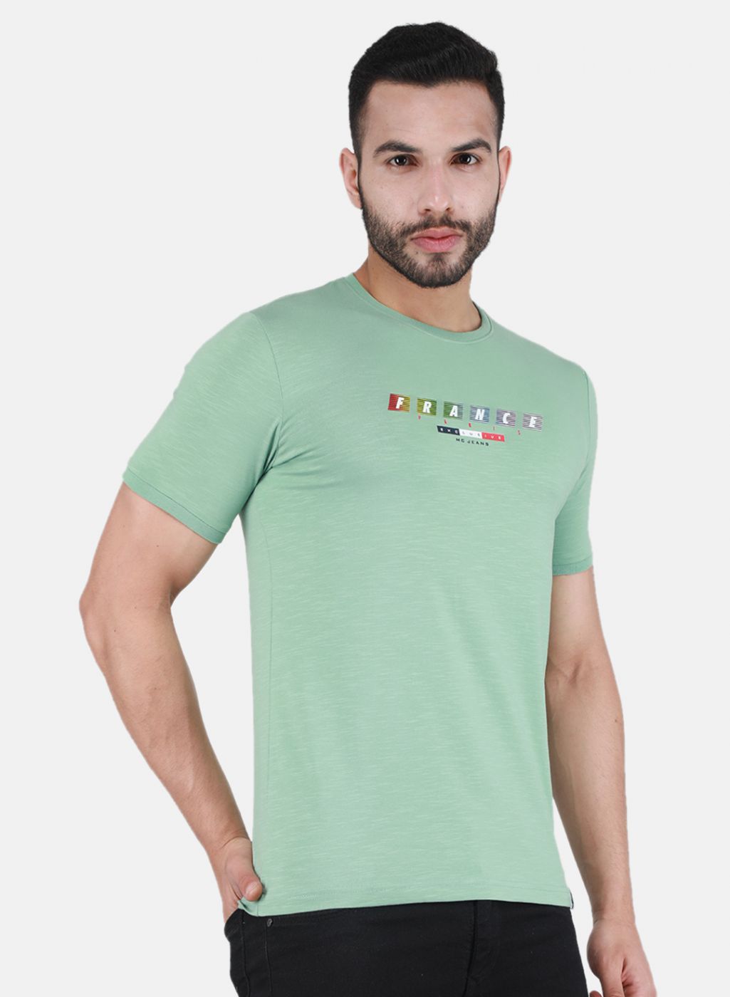 Men Green Printed T-Shirt