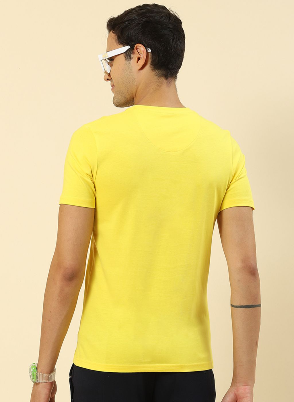 Men Yellow Printed T-Shirt