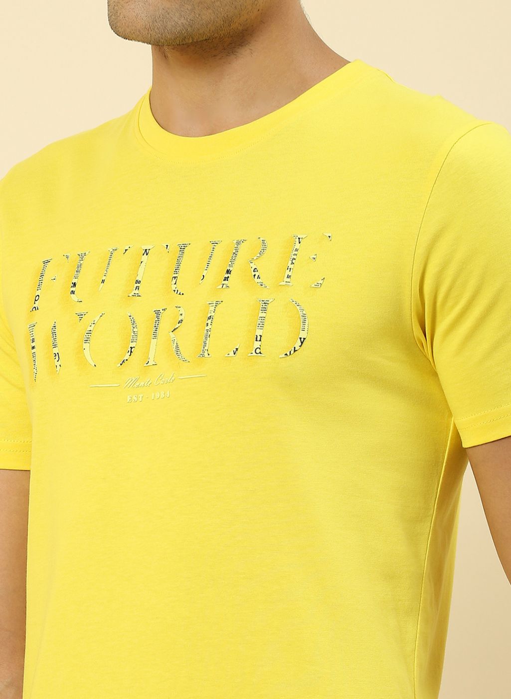 Men Yellow Printed T-Shirt