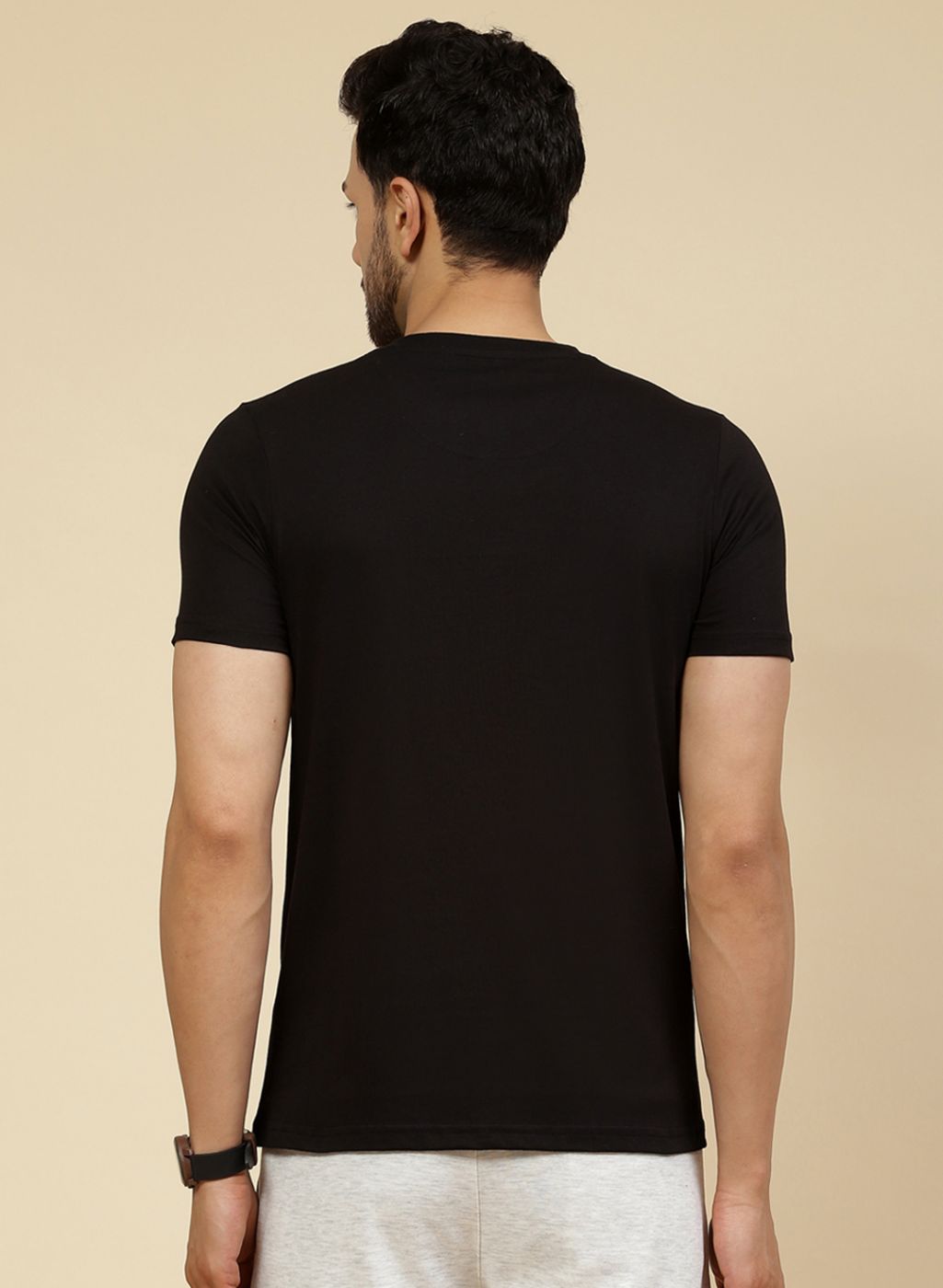 Men Black Printed T-Shirt