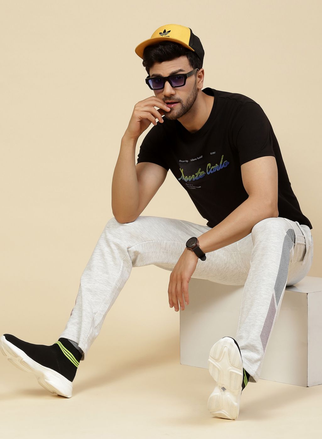 Men Black Printed T-Shirt