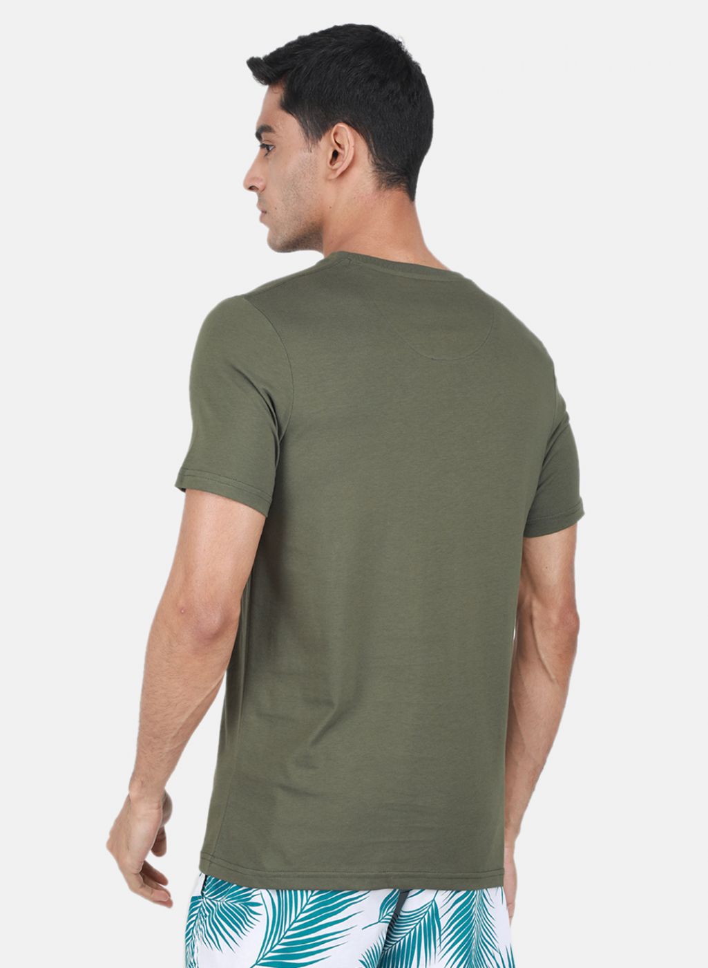Men Olive Printed T-Shirt