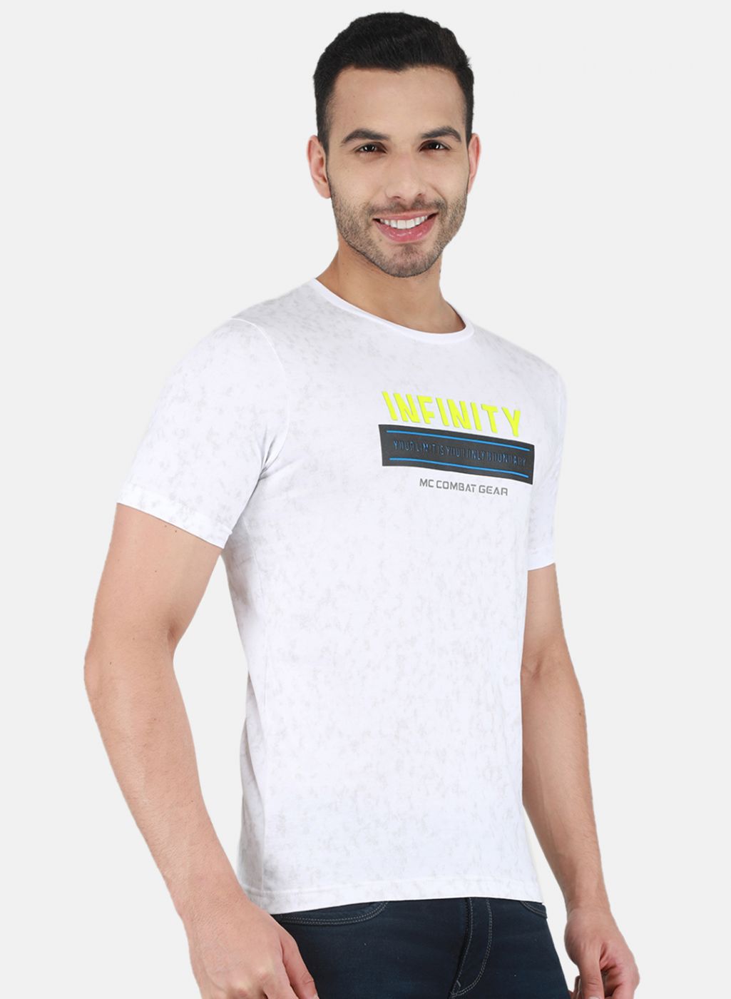 Men White Printed T-Shirt