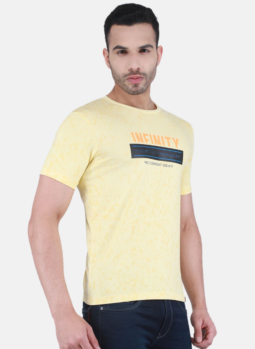 Men Yellow Printed T-Shirt