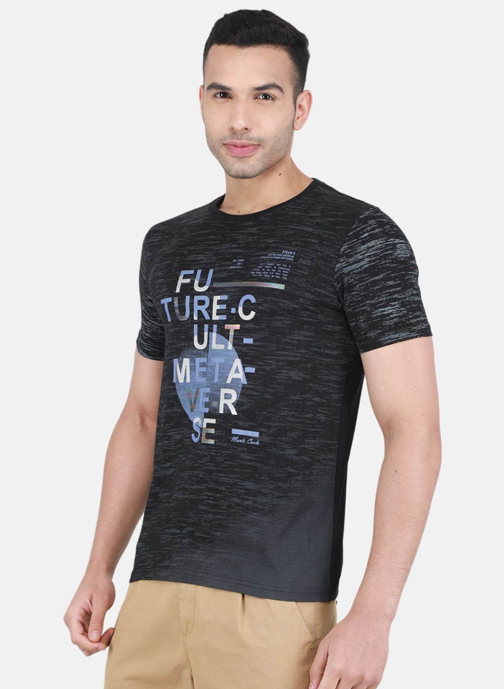 Men Black Printed T-Shirt