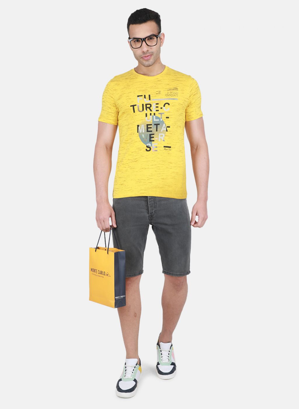 Men Yellow Printed T-Shirt