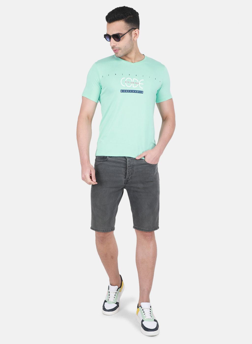 Men Green Printed T-Shirt