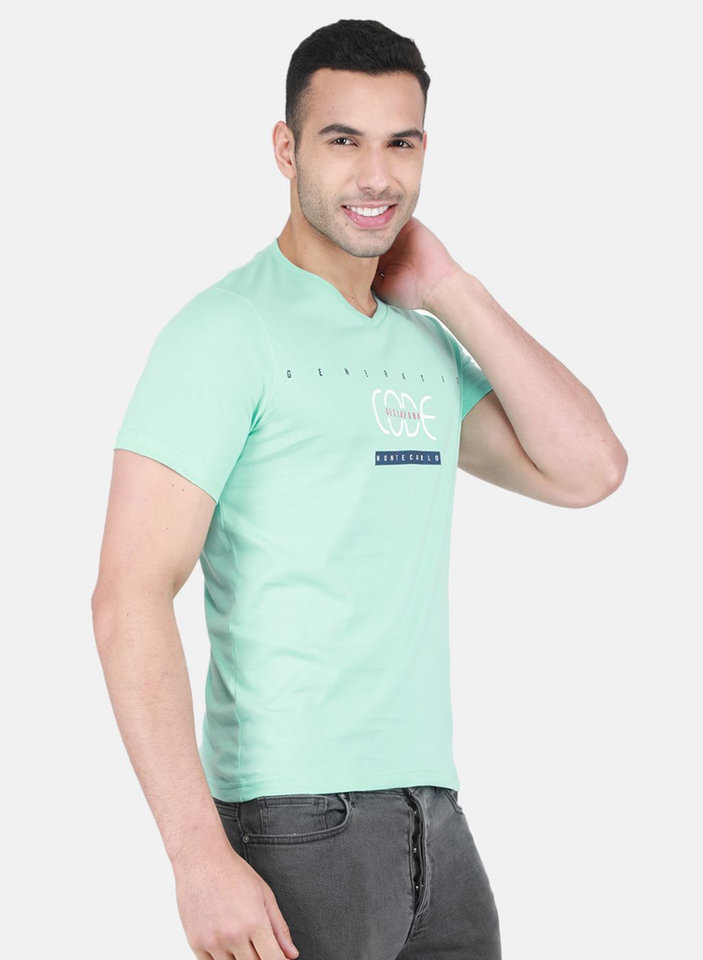 Men Green Printed T-Shirt
