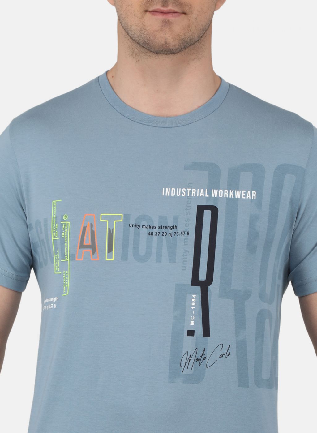 Men Blue Printed T-Shirt