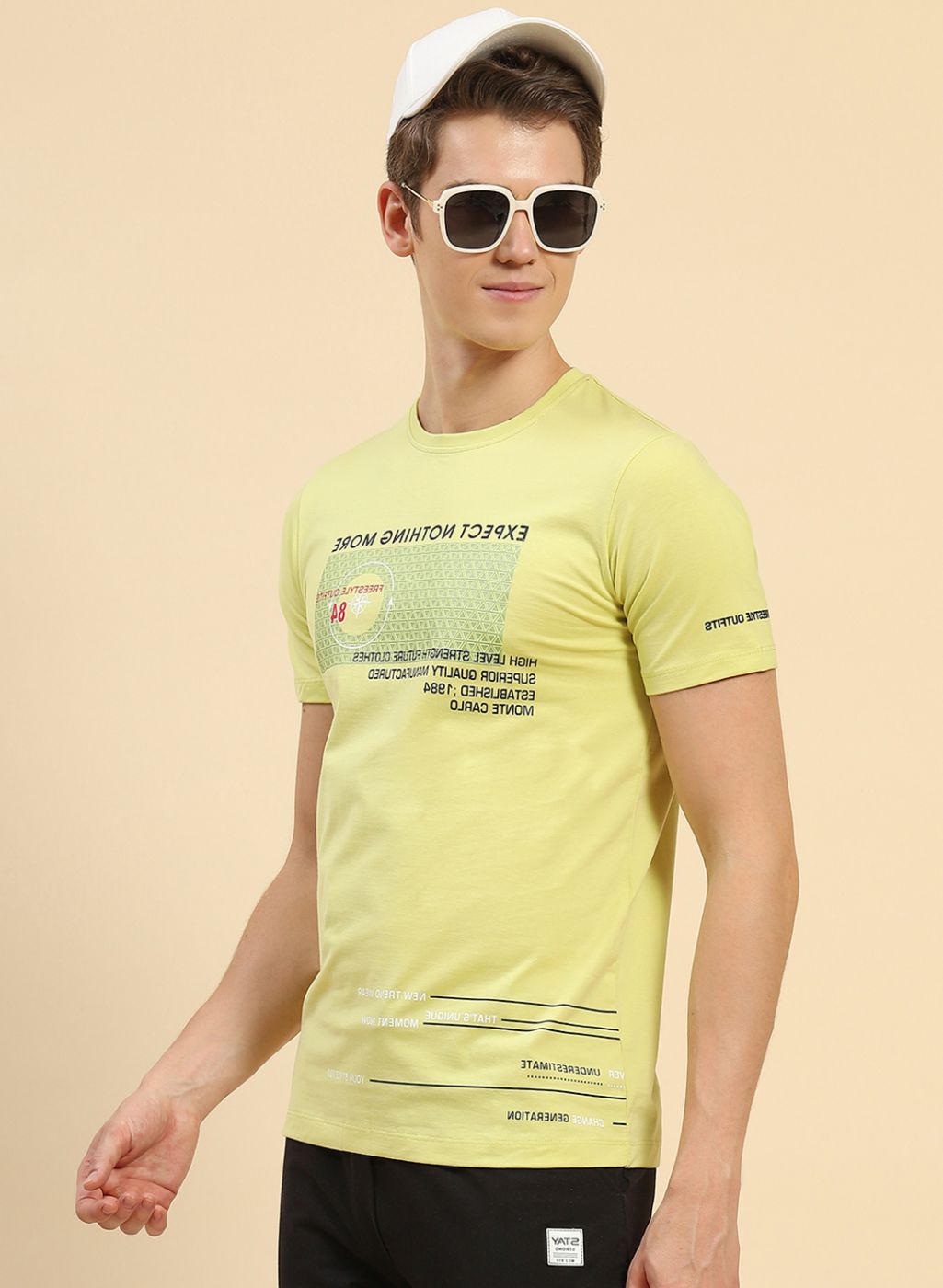 Men Yellow Printed T-Shirt