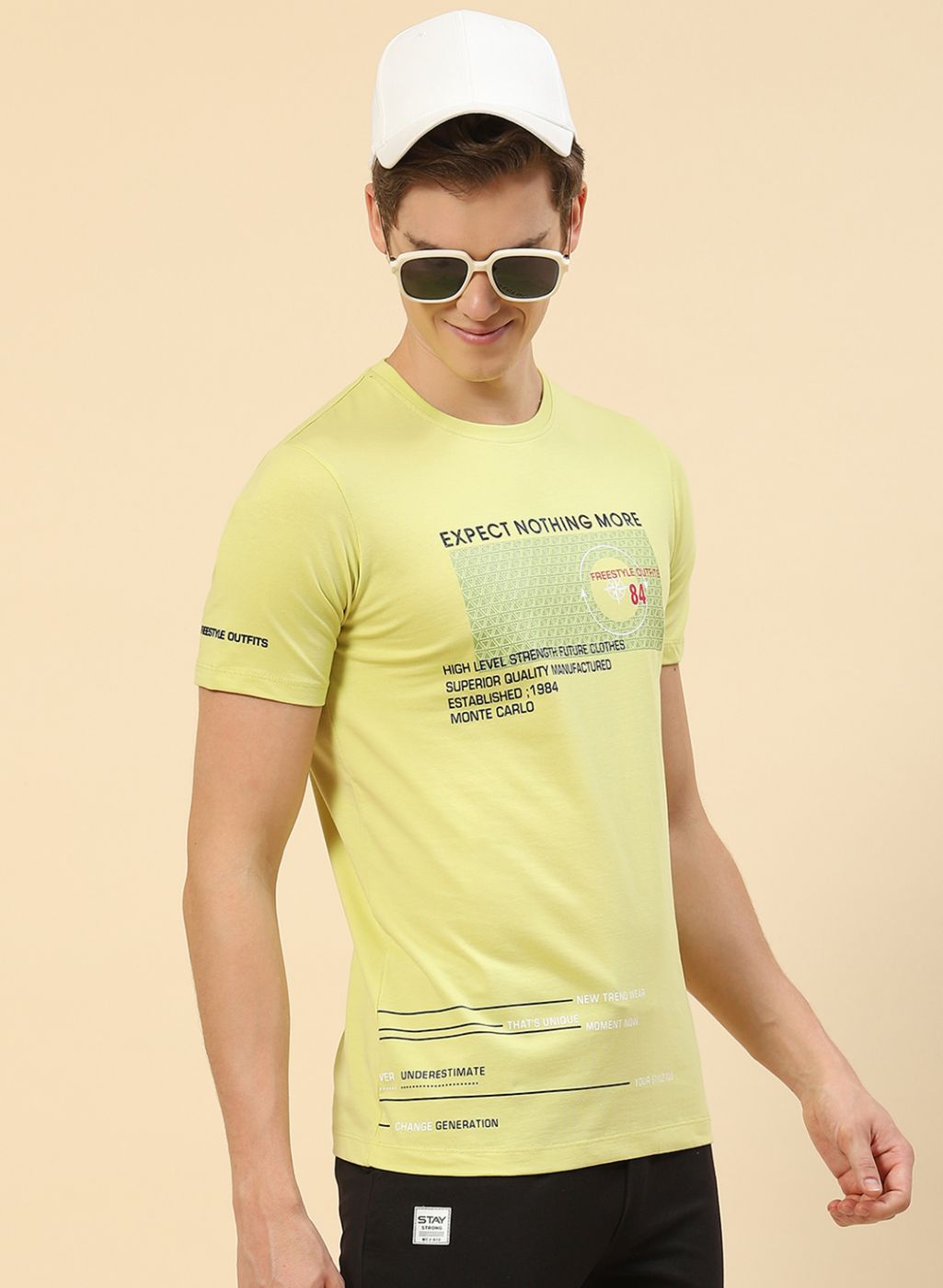 Men Yellow Printed T-Shirt