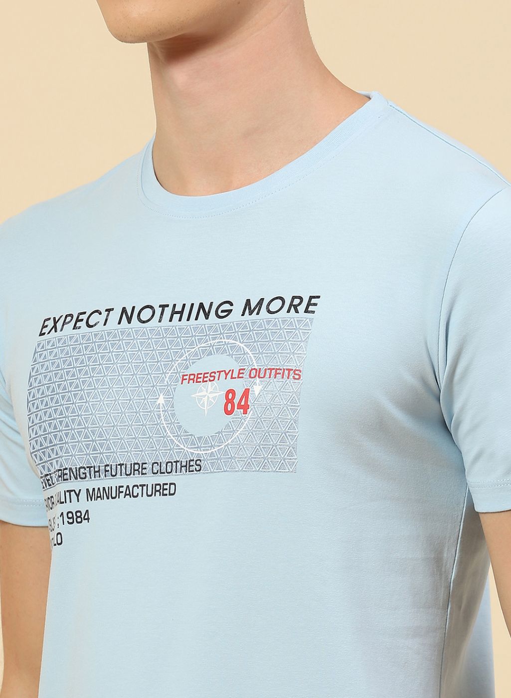 Men Blue Printed T-Shirt