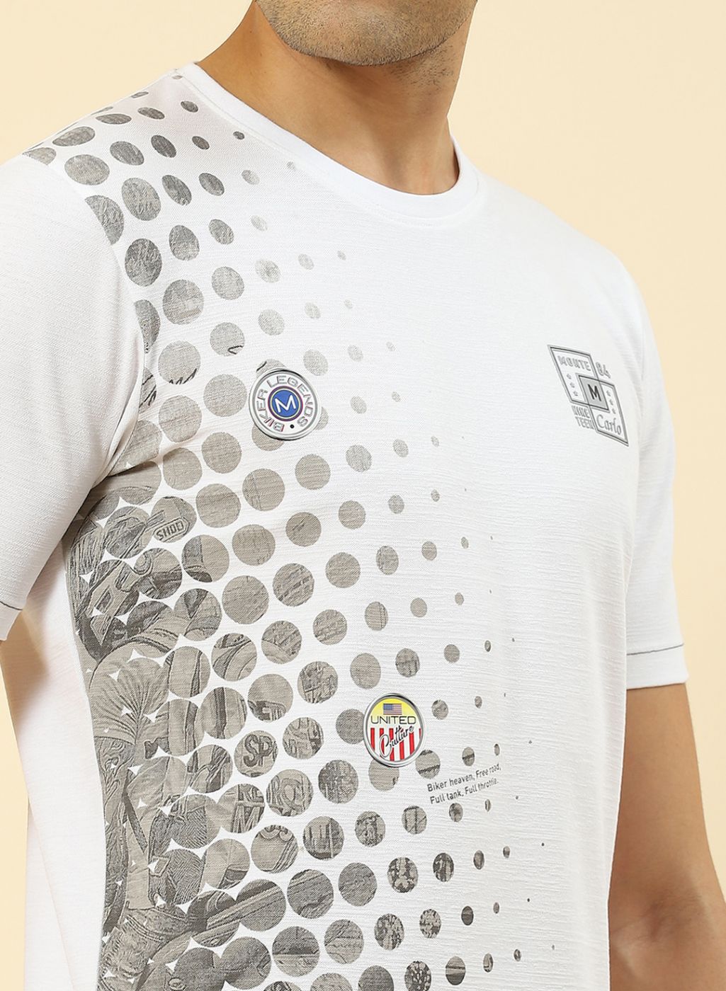 Men White Printed T-Shirt