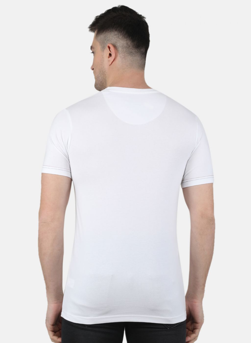 Men White Printed T-Shirt