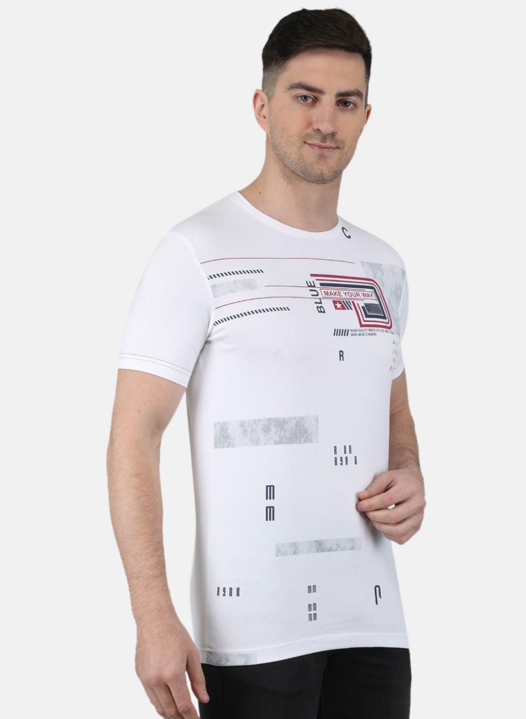 Men White Printed T-Shirt