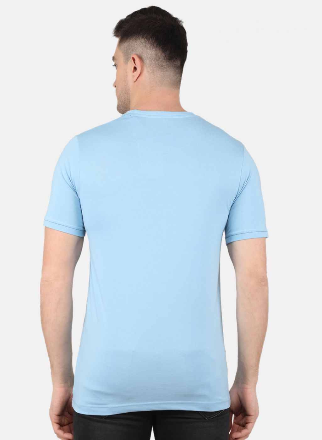 Men Blue Printed T-Shirt