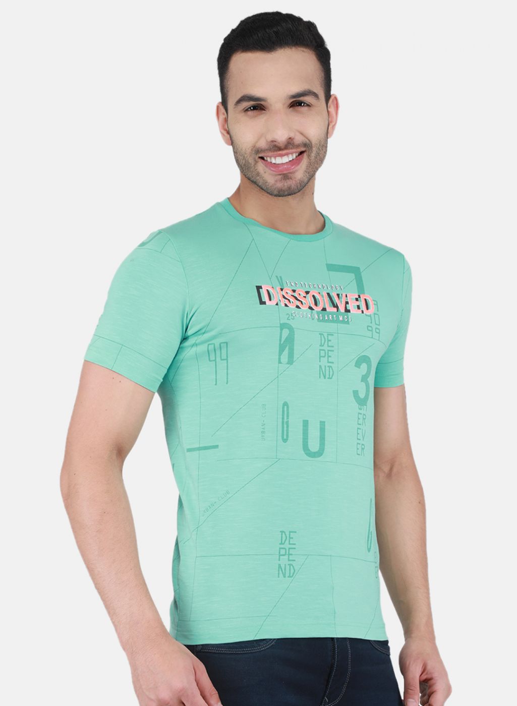 Men Green Printed T-Shirt